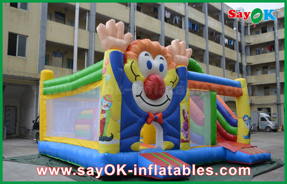 0.55mm PVC Clown Inflatable Bounce Jumping Kinds Happy Bouncer Castle For Children