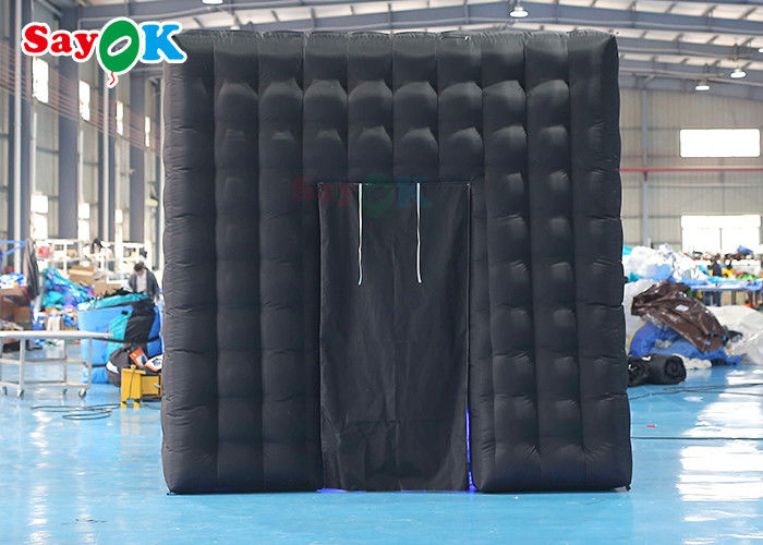 Oxford Cloth LED Inflatable Photo Booth Double Middle Door Camera Booths