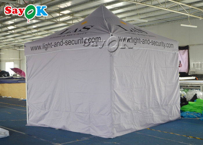 Waterproof Canopy Tent 3 X 3m Aluminum Folding Tent With Three Side Walls Print For Advertising