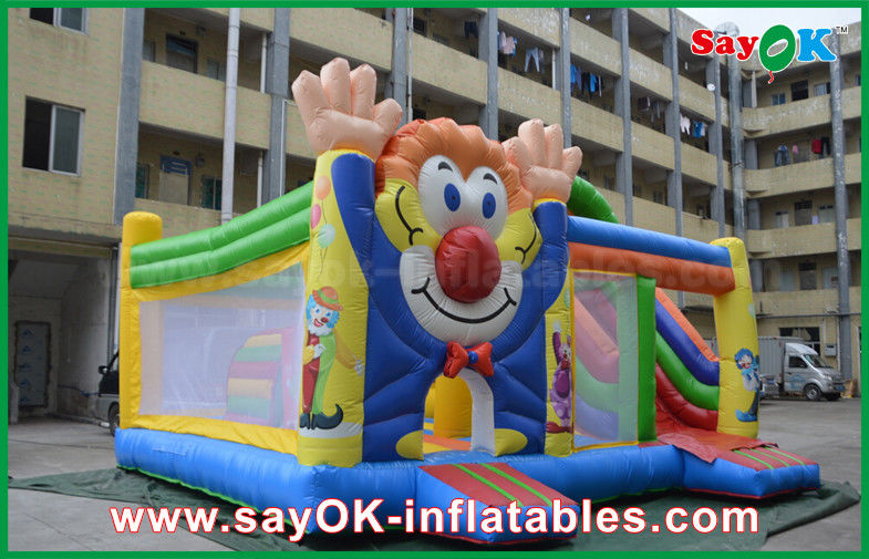 0.55mm PVC Clown Inflatable Bounce Jumping Kinds Happy Bouncer Castle For Children