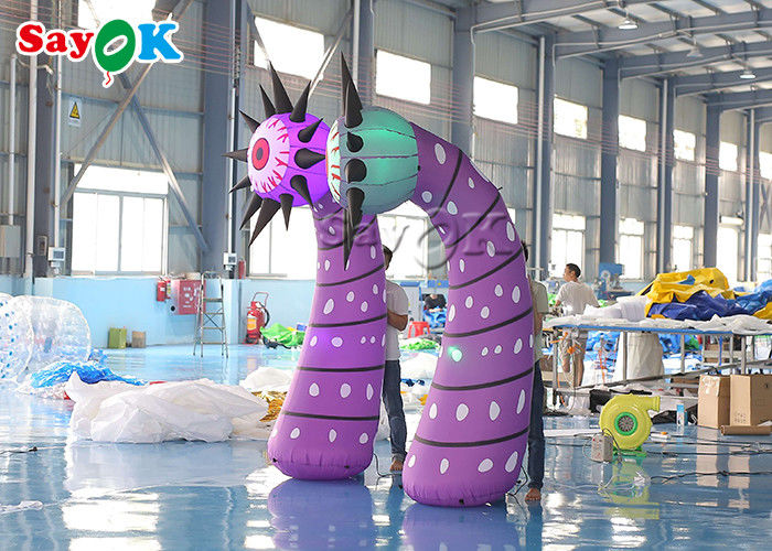 Commercial Led Inflatable Lighting Decoration Column Flower With Eyes
