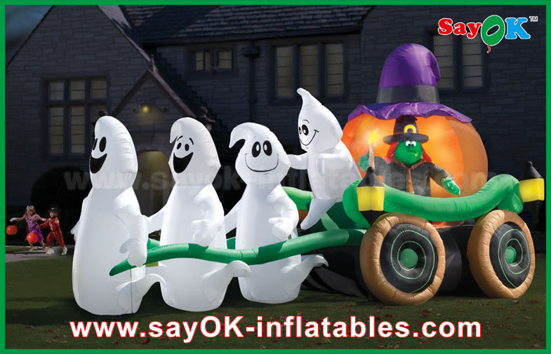6m OXFord Cloth Inflatable Holiday Decorations Halloween Train For Fun ROHS