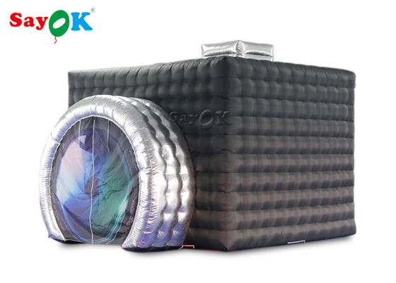 パーティ用のLED付きのブラック+シルバーカラー 充電式写真展テント